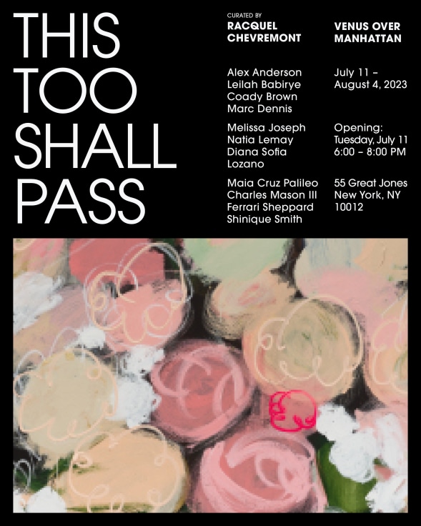 Exhibition announcement for&nbsp;This Too Shall Pass curated by Racquel Chevremont