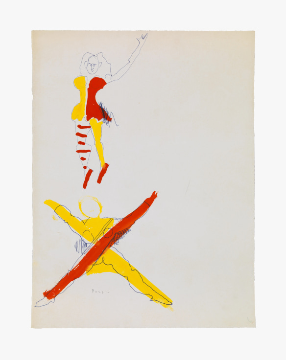 Work on paper by Alexander Calder titled Untitled (Costume Design for M&ecirc;taboles) VIII from 1969