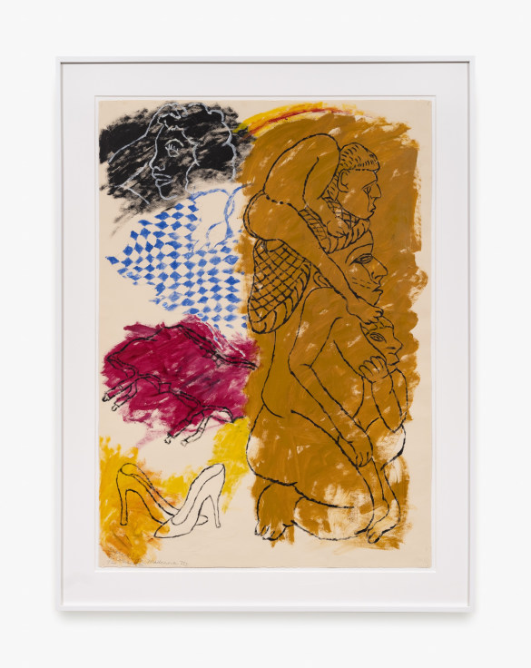 Work on paper by Robert Colescott titled Sepic River Madonna III from 1992