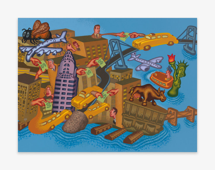 Painting by Peter Saul titled New York Number 1 from 2021