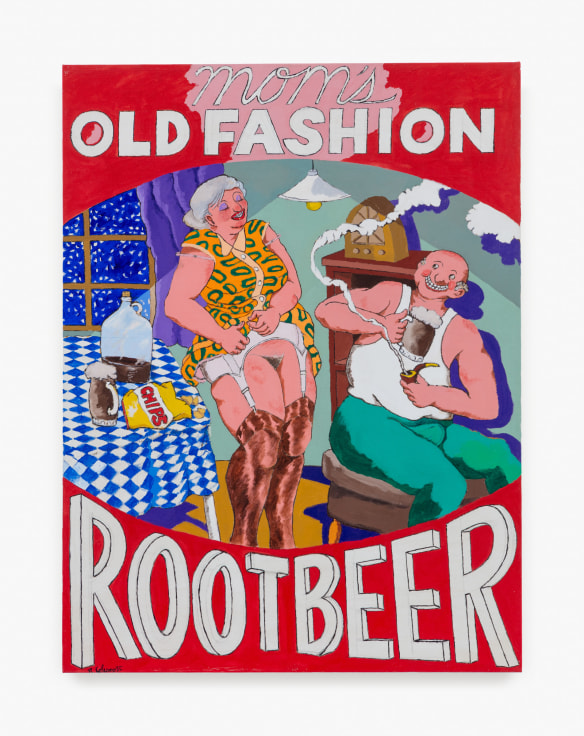 Painting by Robert Colescott titled MOM'S OLD FASHION ROOT BEER from 1974