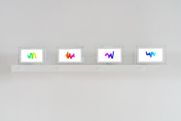 Installation view of &quot;Snowfro: Chromie Squiggles,&quot; Venus Over Manhattan, New York, 2022.