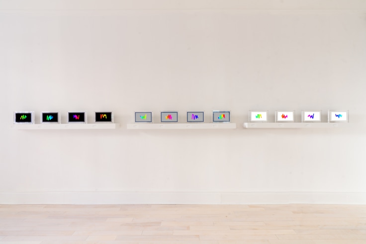 Installation view of &quot;Snowfro: Chromie Squiggles,&quot; Venus Over Manhattan, New York, 2022.