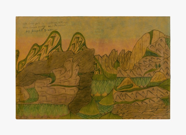 Drawing by Joseph Yoakum titled &quot;Mt. Cross Pate in Long Range, Mt. Range near Damals Harber New Foundland&quot; no date