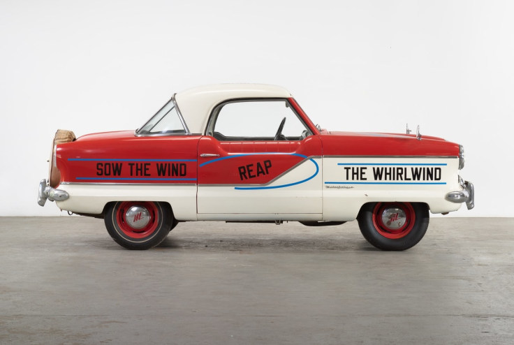 LAWRENCE WEINER, &quot;UNTITLED (SOW THE WIND, REAP THE WHIRLWIND),&quot; 2015. NASH METROPOLITAN, PAINT.