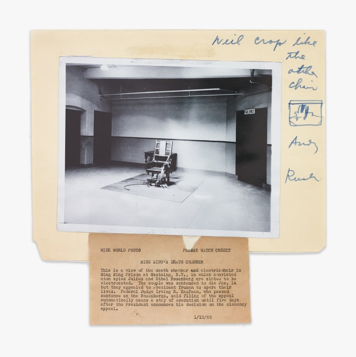 Photograph (&ldquo;Sing Sing Death Chamber&rdquo;), source for Warhol's 1963 Electric Chair series, 1962-1963