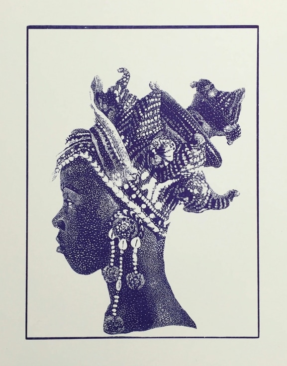 Urban Mystic #2, a 2016 limited-edition print by Bailey of one of her sculptural crowns.