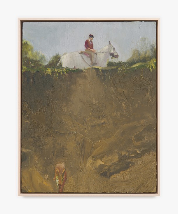 Painting by Seth Becker titled Hunter and Hare from 2023