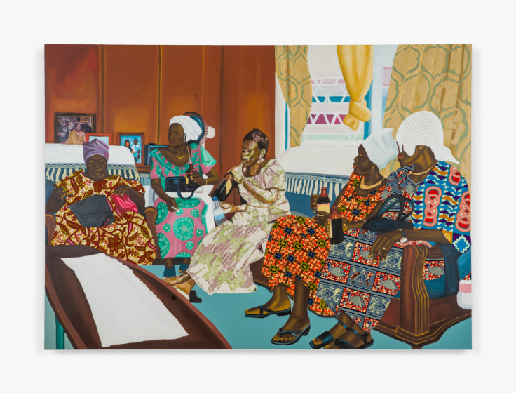 Painting by Cornelius Annor titled Mmaa mpanifoo nhyeamu from 2021
