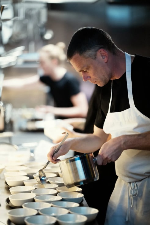 The head chef Stefan Eriksson, whose dishes function as experiments in art. Felix Odell for The New York Times