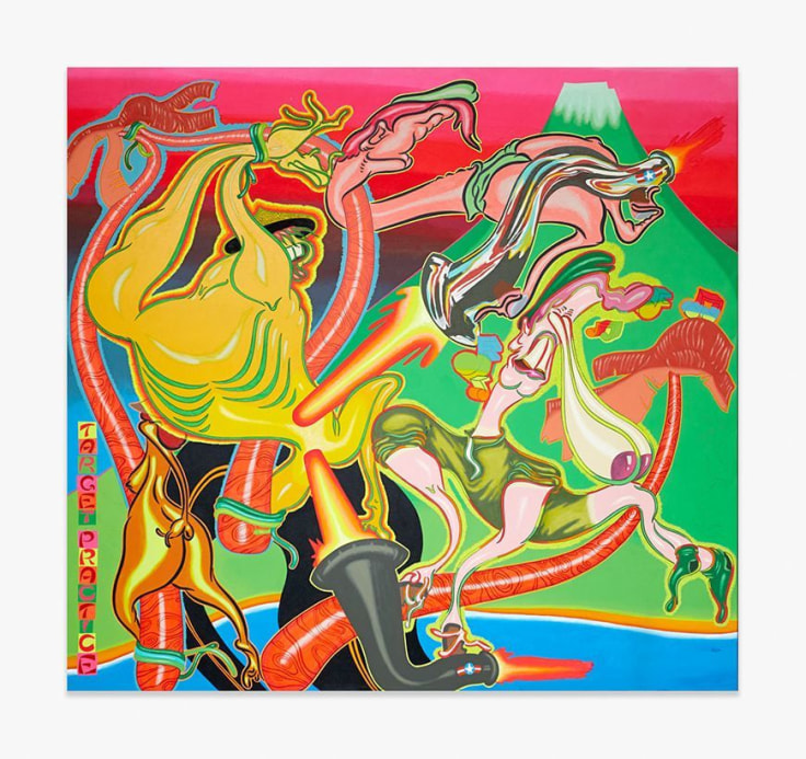 Painting by Peter Saul titled Target Practice