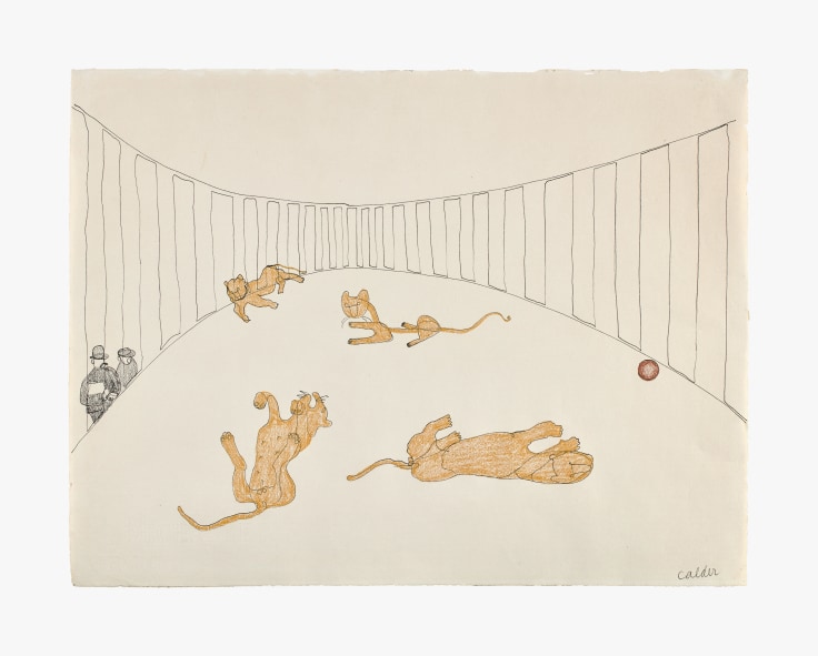 Work on paper by Alexander Calder titled Lion Cage from 1931