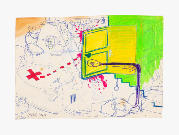 Work on paper by Peter Saul titled Untitled from 1963