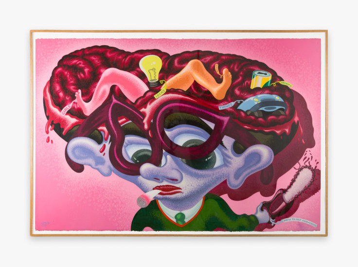 Artwork by Peter Saul titled Path to Self Knowledge, from 1986