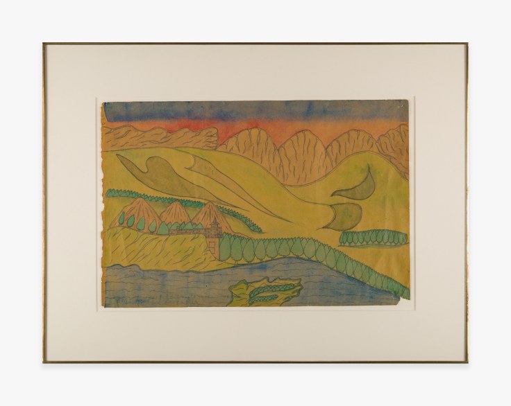  Joseph Elmer Yoakum, King Leopold Range, Argyle Downs, Australia, c. 1969. Watercolor, pencil, color pencil on paper; 11 7/8 x 17 3/4 in (30.2 x 45.1 cm)