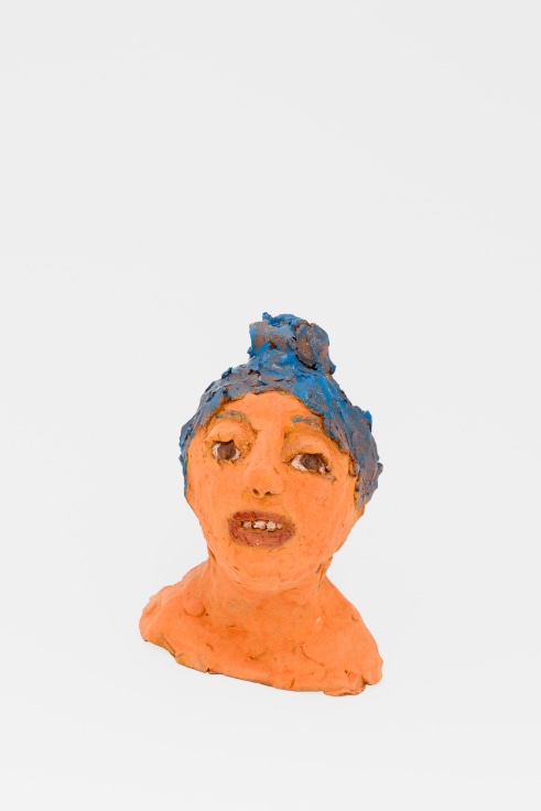 Sculpture by Sally Saul titled Blue Bun from 2020
