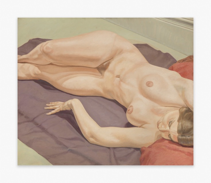 Philip Pearlstein Lying Female Nude on Purple Drape, 1968