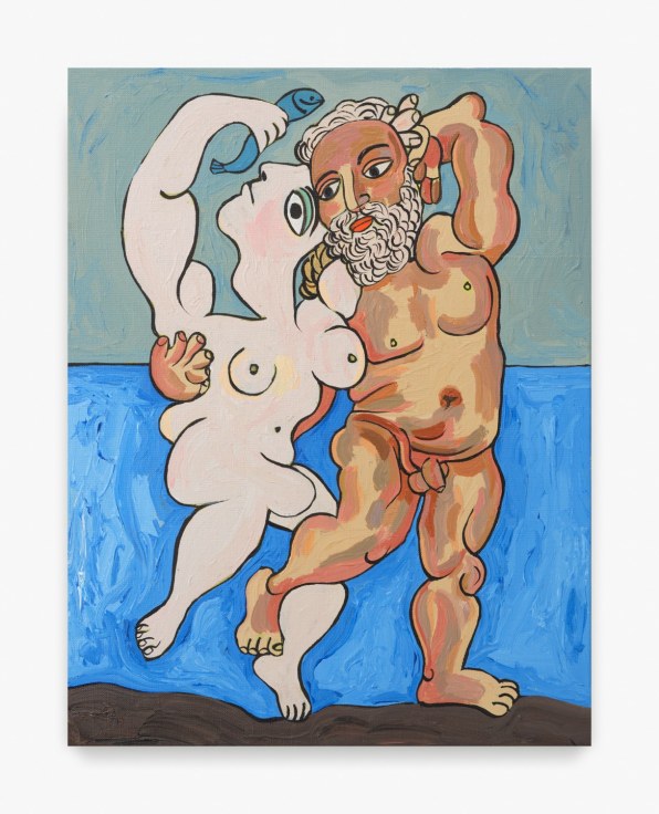 Painting by Keiichi Tanaami titled Pleasure of Picasso &ndash; Mother and Child No. 138 from 2020-2022