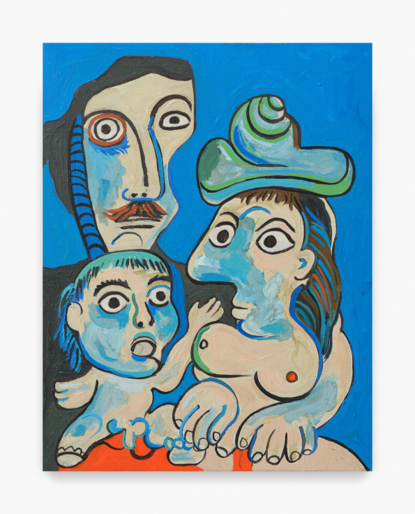 Painting by Keiichi Tanaami titled Pleasure of Picasso &ndash; Mother and Child No. 128 from 2020-2022