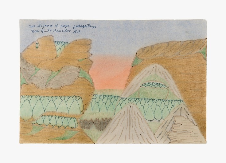 Drawing by Joseph Yoakum titled &quot;Mt Cayambe of Napo &ndash; Pastaza Range near Quito Ecuador S.A.&quot; from 1967