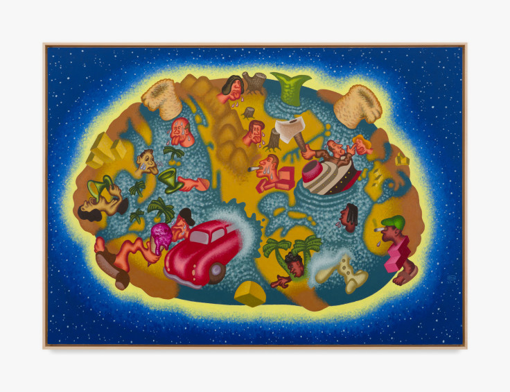Painting by Peter Saul titled Global Warming I from 2022