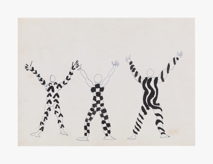 Work on paper by Alexander Calder titled Untitled (Costume Design for M&ecirc;taboles) III from 1969