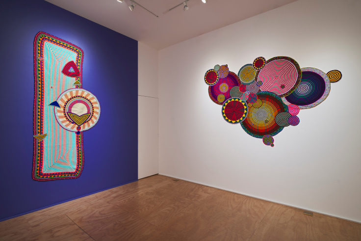 Installation view of Xenobia Bailey's exhibition at Venus Over Manhattan