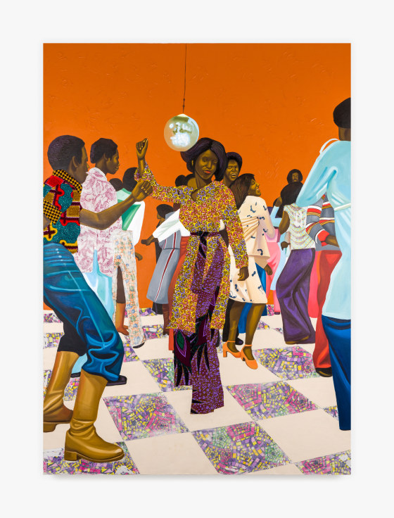 Painting by Cornelius Annor titled A Night with Fela from 2023