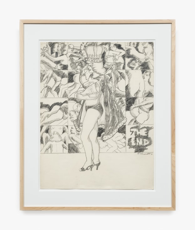 Robert Colescott, &quot;Beauty Queen,&quot; 1976. Graphite on paper; Work: 25 1/2 x 19 5/8 inches (64.8 x 49.8 cm) Framed: 33 x 26 7/8 in (83.8 x 68.3 cm)