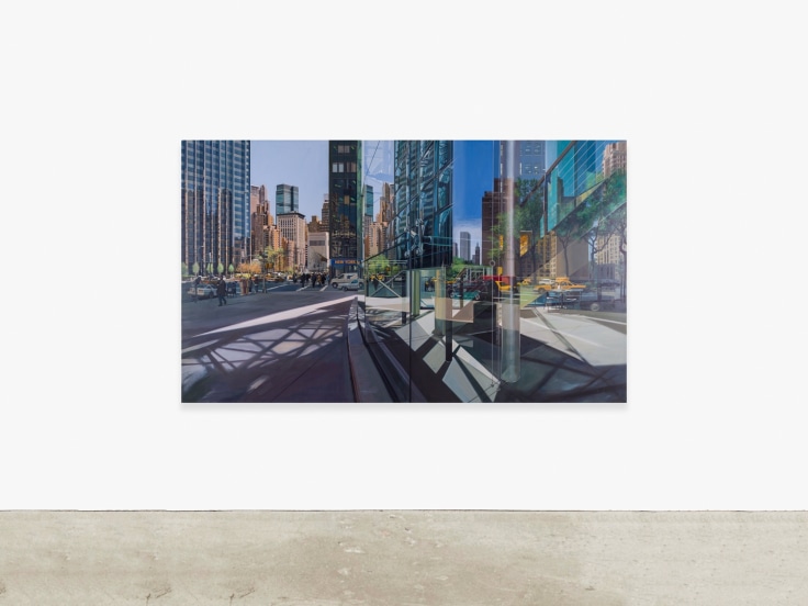 Painting by Richard Estes titled New York, from 1999