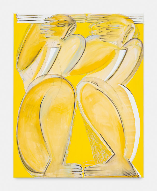 Painting titled Yellow Caryatids by Anastasia Bay from 2022