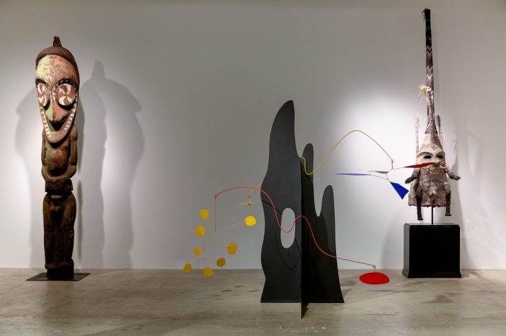 Installation view of Calder Crags + Vanuatu Totems from the Collection of Wayne Heathcote, New York, Venus Over Manhattan