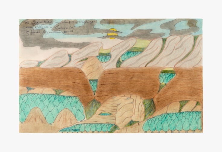 Drawing by Joseph Yoakum titled &quot;Mt. Lizard Head in San Juan Mtn Range near Silverton Colorado&quot; from 1970