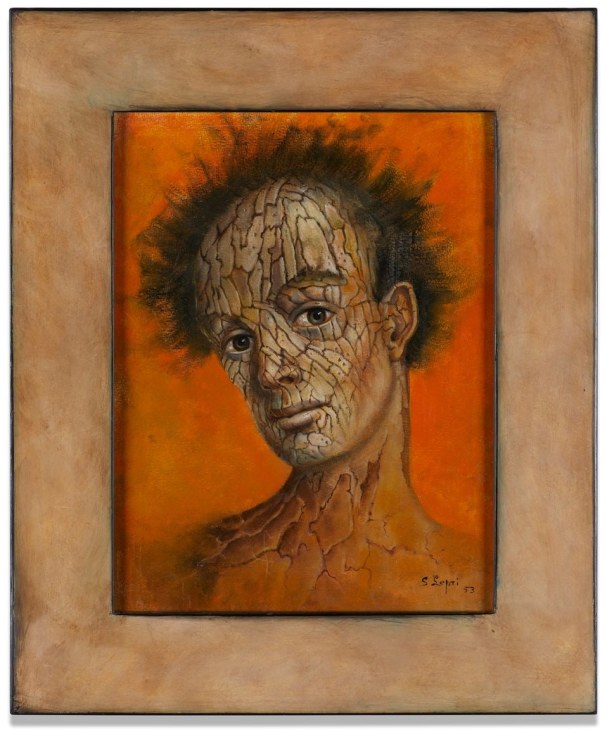 Painting by Stanislao Lepri titled L'homme au visage craquele from 1953