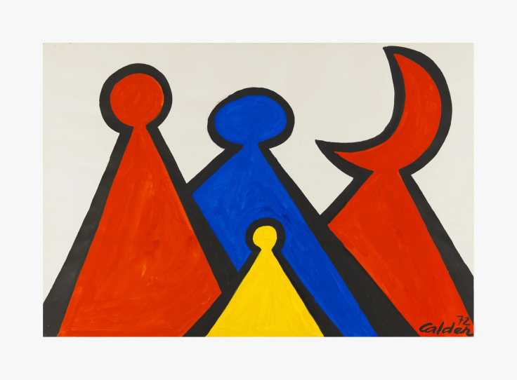 Work on paper by Alexander Calder titled The Red Crescent from 1972