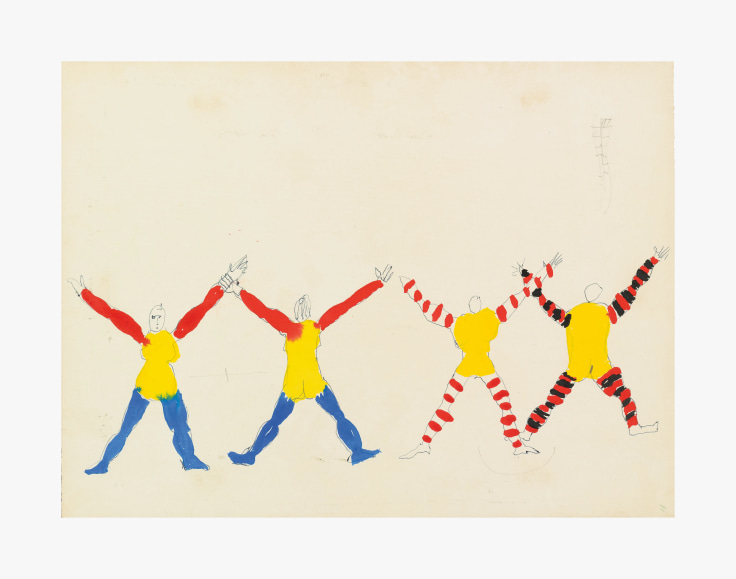 Work on paper by Alexander Calder titled Untitled (Costume Design for M&ecirc;taboles) II from 1969
