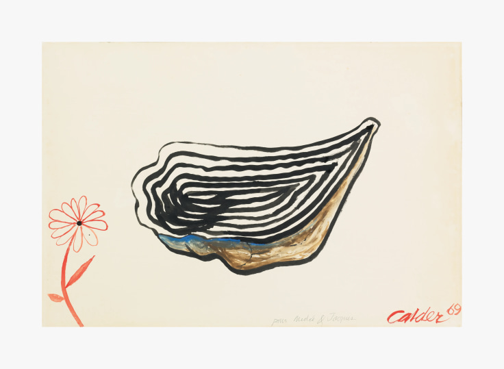 Work on paper by Alexander Calder titled L'Huitre from 1969