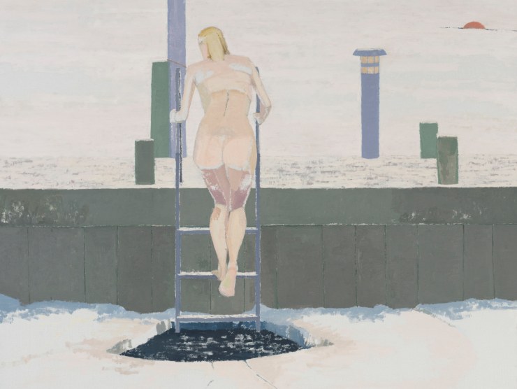 Michael Meehan, "Ice Bather Dusk," 2015, oil on linen, 78 x 62 in. (The William Louis-Dreyfus Foundation Inc.0