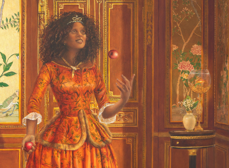 Detail of a painting by Elizabeth Colomba titled The Magician from 2025