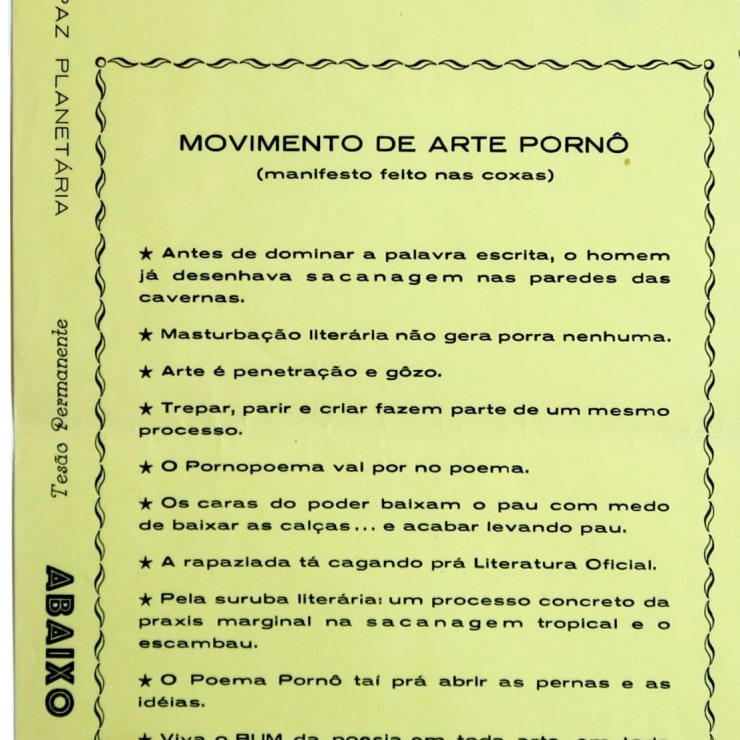 Movimento de Arte Pornô, Manifesto of the Porn Art Movement, Alternate Projects