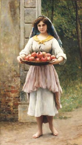 Blaas, Eugene, Basket of Pomegranates