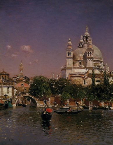 RICO Y ORTEGA, MARTIN VENETIAN LAGOON NEAR THE CHURCH OF SANTA MARIA DELLA SALUTE