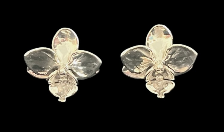 Tavia Atelier x Kristina Larson, Orchid Stud Earrings, 2024