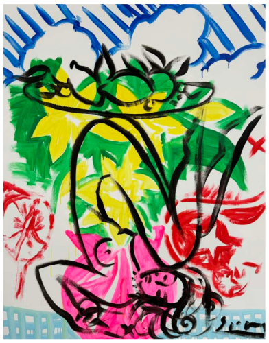 Stefan Szczesny Nu aux fleurs et citrons, 2024