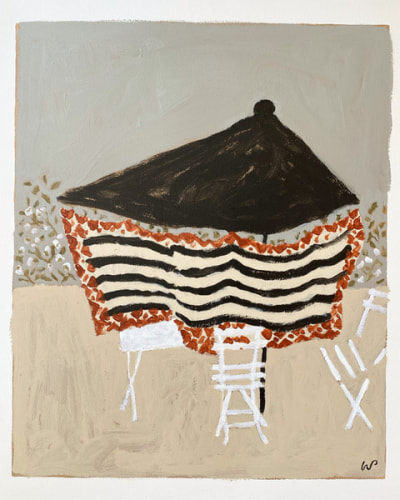 Wayne Pate Working from the Garden Table, 2022