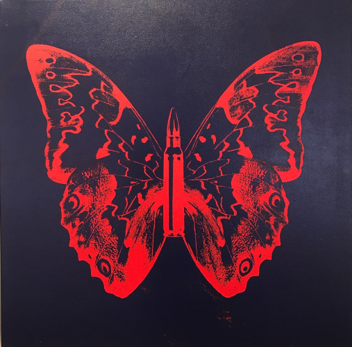 Rubem Robierb (1976), Butterfly II (Blood orange on dark blue), 2016