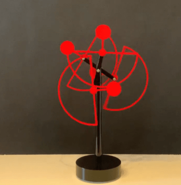 John Poch&eacute;, Half Circles in Red, 2022