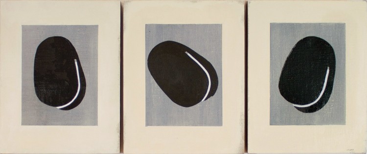 Claire Oswalt, Rounded Split Form (triptych), 2018