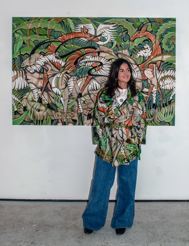 Tavia Atelier x Alex Beard, Jungle Dwellers&nbsp;Duster Jacket, 100% Silk