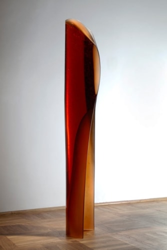 Vladimira Klumpar's honey colored cast glass sculpture